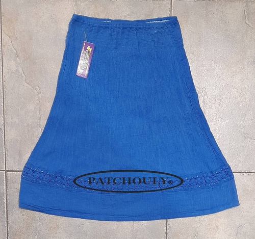 Imagen 6 de 8 de Pollera Mini Bambula Puntilla Tipo Hindú Algodón Elastizada