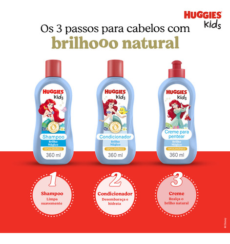 Shampoo Huggies Kids Ariel Brilho Mágico 360ml