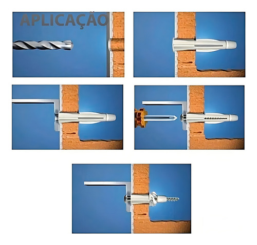 Bucha Sfor 6mm Mu Nylon Tijolo Oco Ou Maciço Com Aba 1000 P