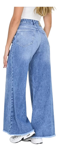 Mega Wide Leg Jean Rígido Palazzo Mujer