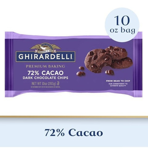 Ghirardelli 72% Chispas De Chocolate 283grs.