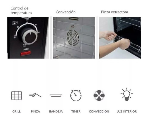 Horno de mesa eléctrico Yelmo YL-120CL 120L negro 220V