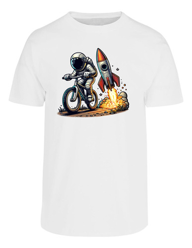 Playera Hombre Estampada Astronauta En Bicicleta