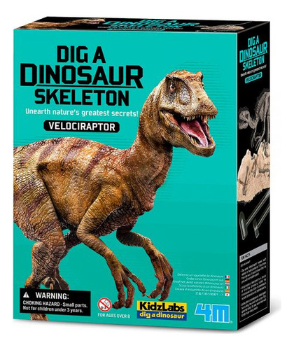 Excava Esqueleto De Dinosaurio Velociraptor 4m