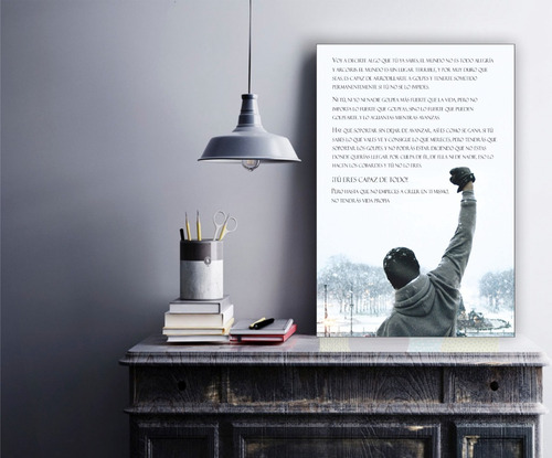 Cuadros Modernos Rocky Balboa Frases Personalizado 27x42