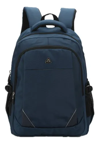 Mochila Ejecutiva Para Notebook - 6 Meses De Color Azul marino Diseño de la tela Liso