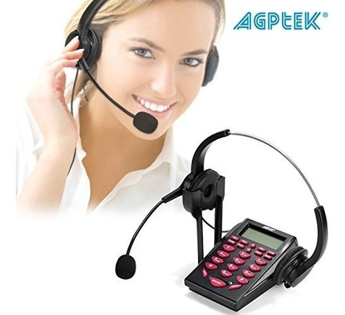 Teléfono De Call Center Agptek Con Cable Auricular