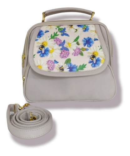 Bolso Floral Para Mujer En Cuero Genuino