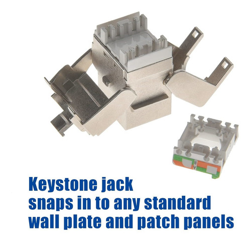 Conector Keystone Cat.8 Rj45 Sin Herramienta Blindado, ...