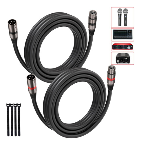 Bietrun - Cables Xlr De 6 Pies/5.9 Ft, Cable De Microfono Eq