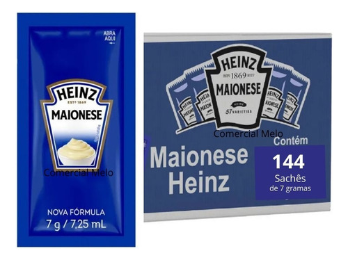 Combo Heinz Mostarda E Maionese Sachês Lanches Porções Deliv
