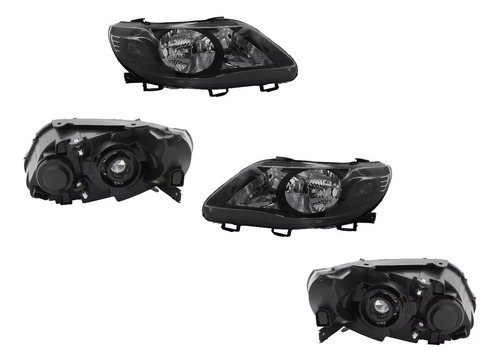 2 Faros Negro 2 Ojos Dfzp Gol Sedan 2008 2009 2010 2011 2012