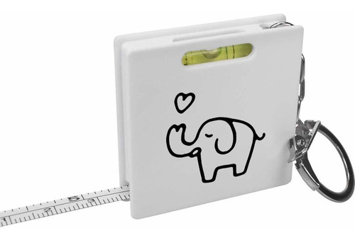 Azeeda 'love Elephant' Keyring Tape Measure Spirit Level