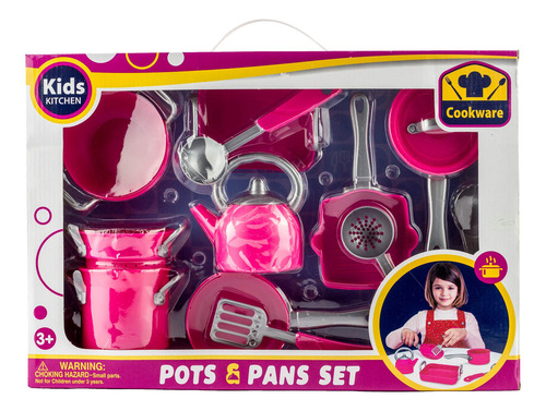 Set De Utensilios De Cocina Infantiles, Juego De Ollas Y Sar Color
