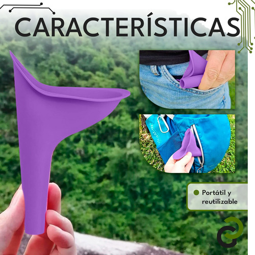 Orinal Urinario Portátil Femenino De Silicona Reutilizable Lila