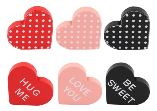 6 Letreros De Madera Para El Día De Valentín, Decoración