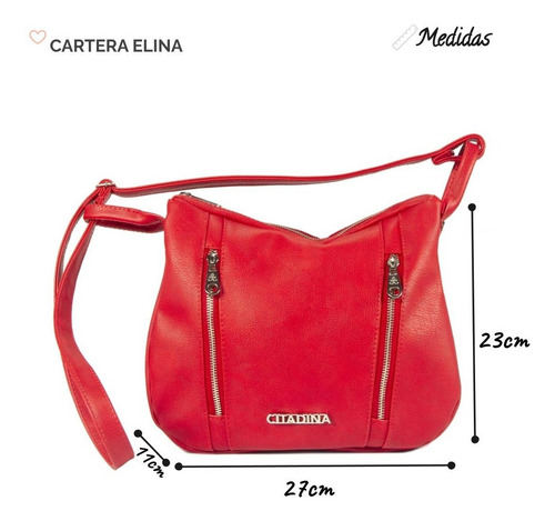 Imagen 2 de 7 de Cartera Eco Cuero Con Doble Cierre Dama Citadina