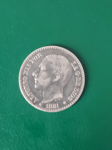 España 1881 50 Centavos Plata Estado Muy Bueno 