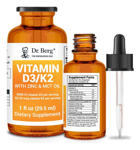 Vitamina D3 Y K2 Con Zinc Dr. Berg 29.5 Ml