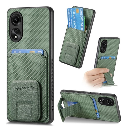 Funda De Con Soporte De Fibra De Carbono For Oppo