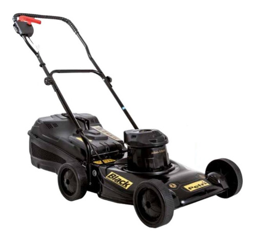 Imagen 2 de 2 de Cortadora de pasto eléctrica Petri 3005052 con bolsa recolectora de 1 hp y 220V color negro