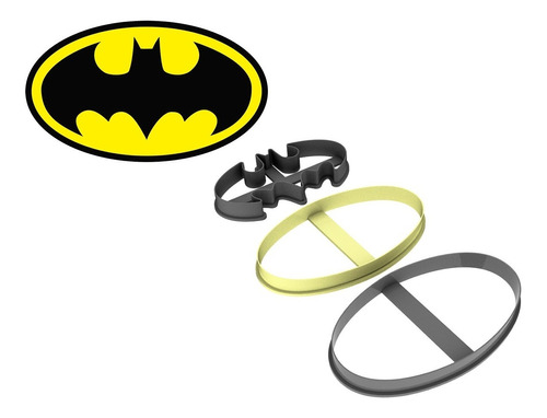 Cortante Galletitas Fondant Batman Logo (en Partes)