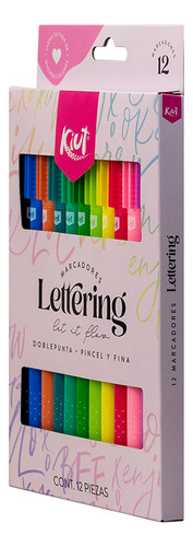Marcadores Kiut Kit 12 Colores Surtidos Lettering