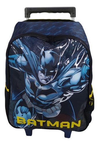 Mochila Rodinhas Batman Azul - Luxcel Compartimento Amplo