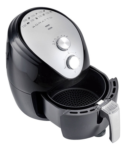 Fritadeira Sem Óleo Agratto Fryer Silver Preta Afs-01 Cor Preto 110V