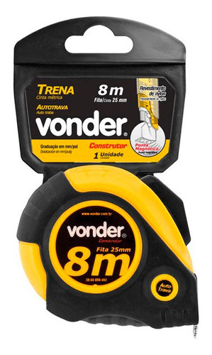 Trena De Aço C/ Dupla Trava 8mx25 Mm Vonder