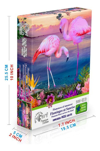 Rompecabezas Premium Edition 500 Pzs, Flamencos En El Amanecer