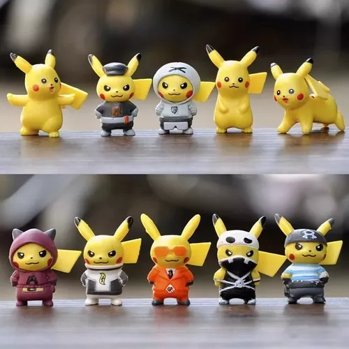 Kit 10 Miniaturas Pokémon Go Pikachu Brinquedos