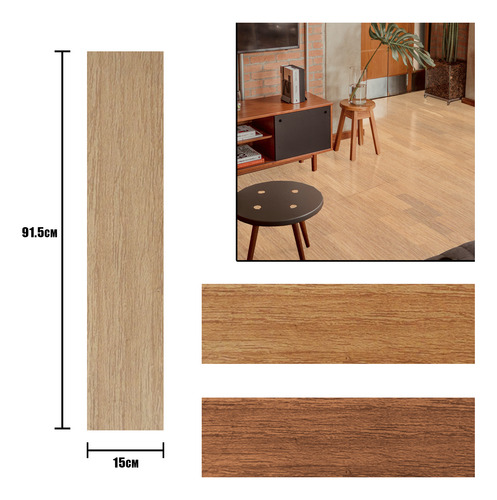 Vinil Piso Autoadherible Tipo Duela Madera 36pza Para 5 Mts2 Gris Oscuro