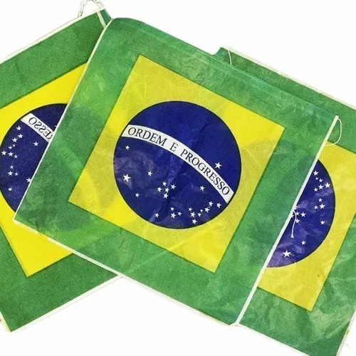 Varal Bandeira Do Brasil Papel 50m Copa Eleição