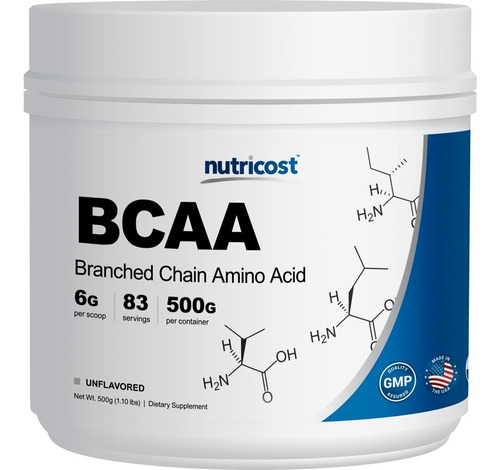 Bcaa En Polvo 1 Unds. Nutricost 1.10 Lb Sin Sabor