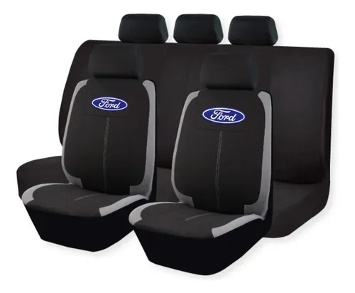 comprar Cubreasiento Funda Tela Negro Gris Ford Logo Bordado Regalo
