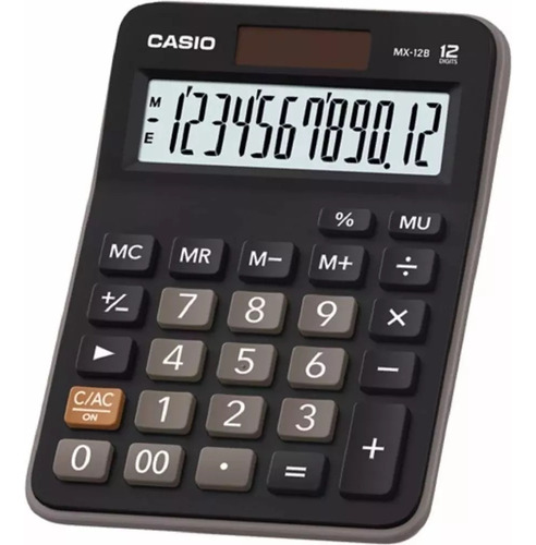 Calculadora Casio De 12 Dígitos Mx-12b Solar Negra