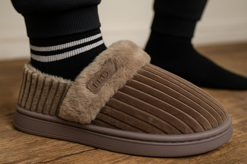 Pantufla Tipo Bota Hombre Chinela Invierno Grandes