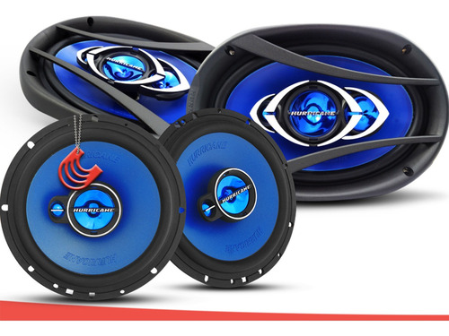 Imagem 3 de 6 de Kit Prático Hurricane 6 + 6x9 280w Porta Tampão Carro Som