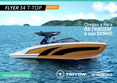 Lancha Triton Flyer 34 T-top || Zero || Diesel || Em Cotas