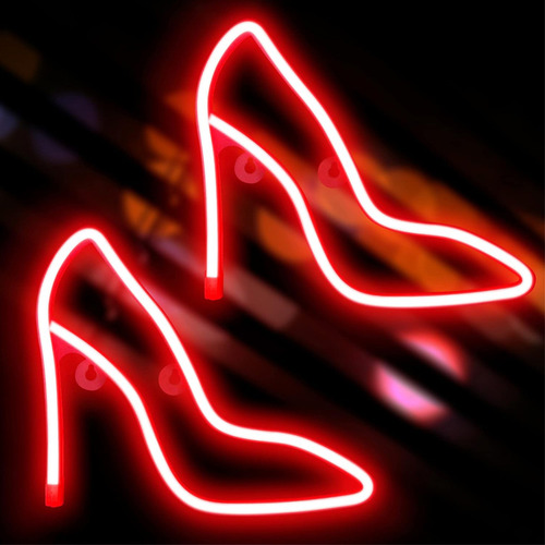 Letrero Led Neon Par Taco Tacon Zapato Rojo