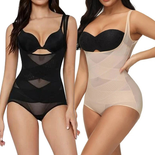 Shapewear Plus Size Faja De Una Pieza Con Encaje Para Mujer