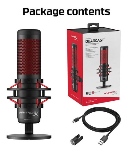 Imagen 8 de 11 de Microfono Gamer Por Usb Para Pc | Hyperx Quadcast / Led R...