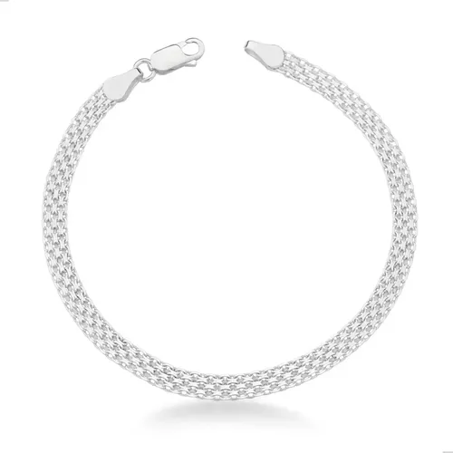 Pulseira Esteira Unissex Masculina Feminina Prata 925 18cm Prateado 6 Cm 18 Cm
