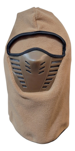 Pasamontaña Balaclava Termico Mascara De Goma Polar Invierno Color Verde Musgo Diseño De La Tela Liso Talle Único