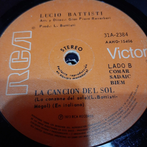 Simple Lucio Battisti Rca Victor C22