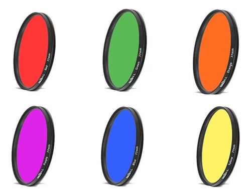 Kit De Filtros De Colores Cámara Réflex. Accesorio Para 58mm
