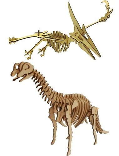 Puzzle 3d Dinosaurios Brachiosaurus + Pterodactilo Combo
