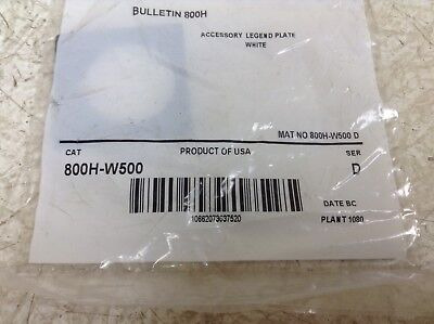 Allen Bradley 800h-w500 Accessory Legend Plate 800hw500 Ssx