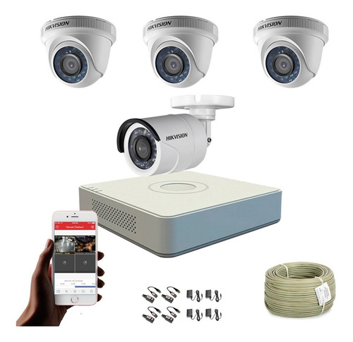 Cámaras De Seguridad Kit 720p Hikvision Mini Dvr 8ch + 4 Cám